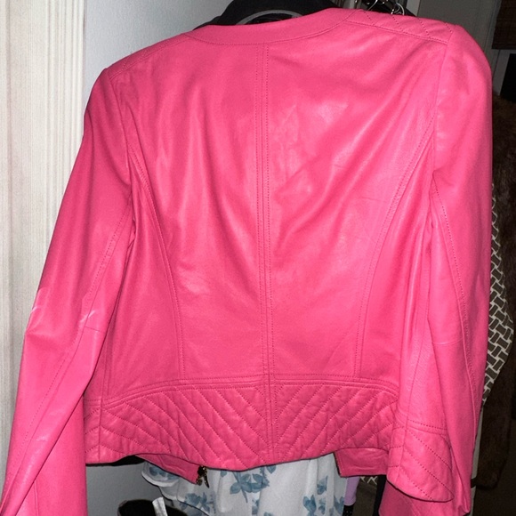 Tory Burch Pink Leather Jacket 6 - Picture 5 of 6